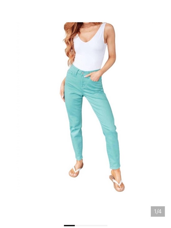 JUDY BLUE Denim - NWT JUDY BLUE high rise garment dyed slim jeans in aquamarine